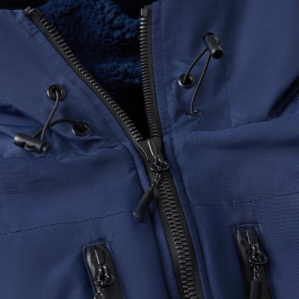 Close up of the Alpine robe zippers